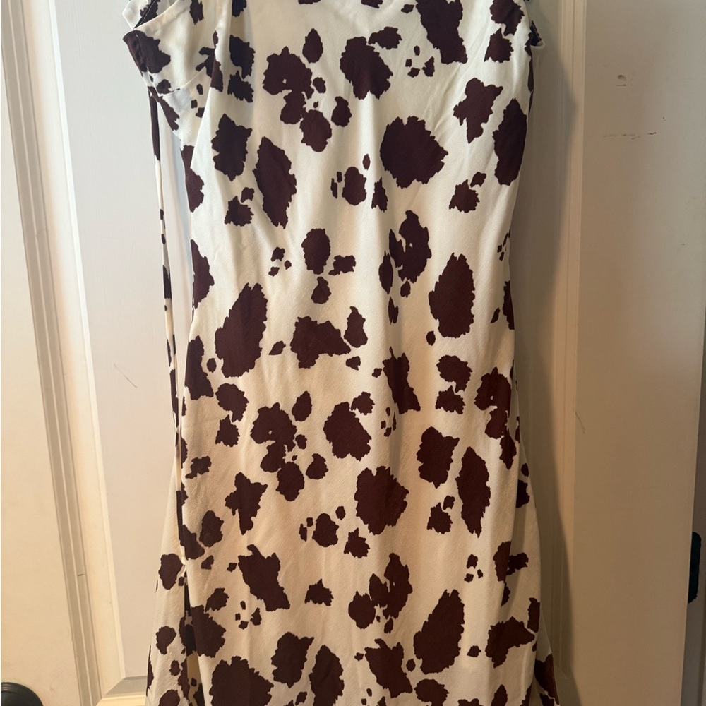 Stylish Brown and White Mini Dress